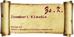 Zsemberi Klaudia névjegykártya